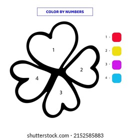 Color cute hand drawn doodle flower by numbers. Vector illustration.