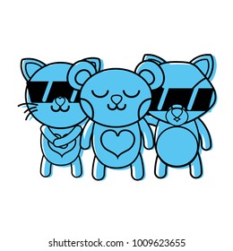 color cute happy animals friends togethers