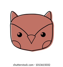 color cute owl head wild animal