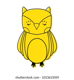 color cute owl wild animal of the forest