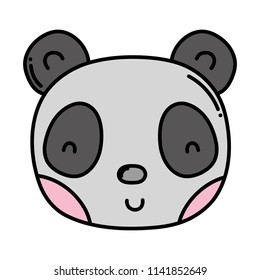 color cute panda head wild animal