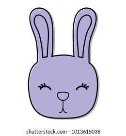 color cute rabbit head wild animal