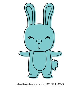 color cute rabbit wild animal of the forest