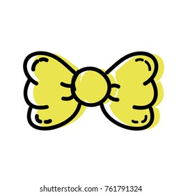 color cute ribbon bow decoration design vector illustration