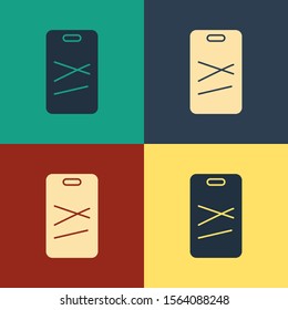 Color Cutting board icon isolated on color background. Chopping Board symbol. Vintage style drawing. Vector Illustration