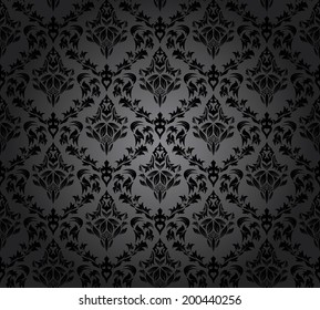 Color Damask Seamless Vector Pattern.  Elegant Design in Royal  Baroque Style Background Texture. Floral and Swirl Element.  Ideal for Textile Print and Wallpapers. 