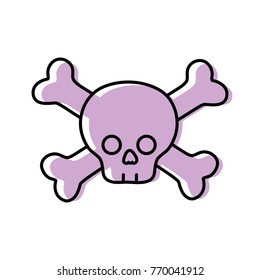 color darger skull with bones to death symbol