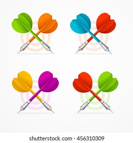 Color Darts Set Isolated on White Background. Vector illustration