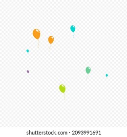 Color Decoration Inflatable Ball Vector Transparent Background. Fun Balloon Texture. Red and Green and Yellow Round Pattern. Cartoon Inflatable Baloon Template.