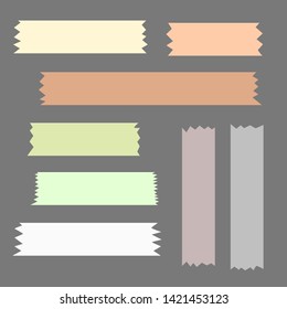 color decorative adhesive tape on grey background. vector illustration 