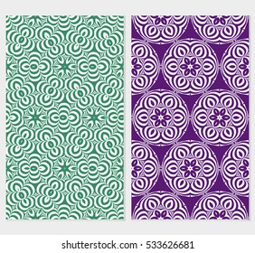 color decorative floral ornament. modern pattern set. seamless vector illustration. for interior design, textile, wallpaper