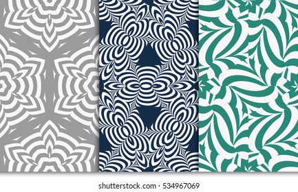 color decorative floral ornament. set of modern pattern. seamless vector illustration. for interior design, textile, wallpaper