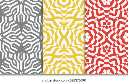 Color Decorative Floral Seamless Pattern Set. vector illustration. for design, interior, wallpaper, invitation