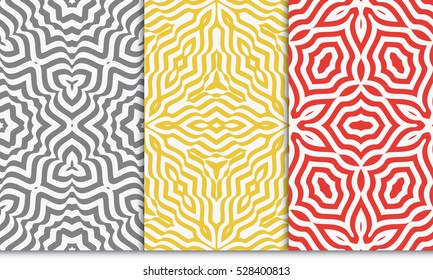 color decorative floral seamless pattern set. vector illustration. for design, interior, wallpaper, invitation