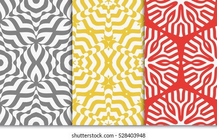 color decorative floral seamless pattern set. vector illustration. for design, interior, wallpaper, invitation