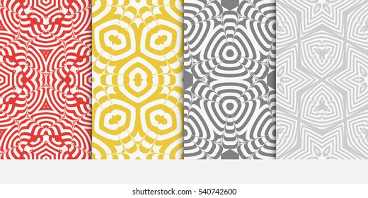 color decorative floral seamless pattern set. vector illustration. for design, interior, wallpaper, invitation
