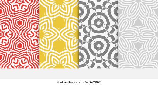 color decorative floral seamless pattern set. vector illustration. for design, interior, wallpaper, invitation