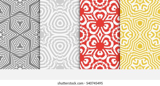 color decorative floral seamless pattern set. vector illustration. for design, interior, wallpaper, invitation