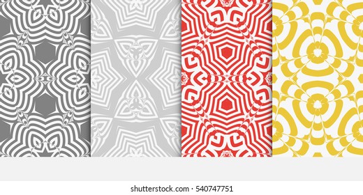 color decorative floral seamless pattern set. vector illustration. for design, interior, wallpaper, invitation