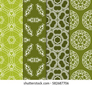 color decorative floral seamless pattern set. vector illustration. for design, interior, wallpaper, invitation