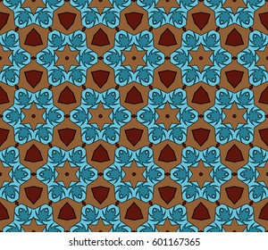 color decorative geometric floral pattern. seamless vector illustration. for wallpaper, invitation, fabric textile