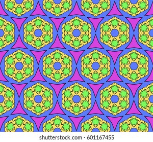 color decorative geometric floral pattern. seamless vector illustration. for wallpaper, invitation, fabric textile