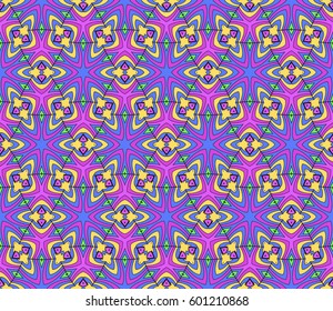 color decorative geometric floral pattern. seamless vector illustration. for wallpaper, invitation, fabric textile