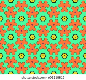 color decorative geometric floral pattern. seamless vector illustration. for wallpaper, invitation, fabric textile