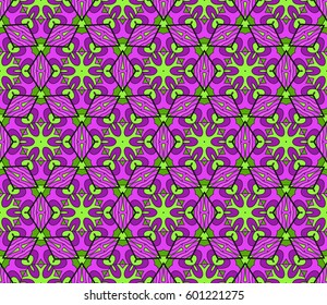 color decorative geometric floral pattern. seamless vector illustration. for wallpaper, invitation, fabric textile