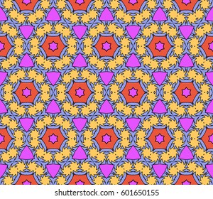 color decorative geometric floral pattern. seamless vector illustration. for wallpaper, invitation, fabric textile