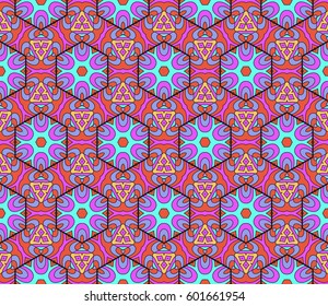 color decorative geometric floral pattern. seamless vector illustration. for wallpaper, invitation, fabric textile