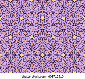 color decorative geometric floral pattern. seamless vector illustration. for wallpaper, invitation, fabric textile
