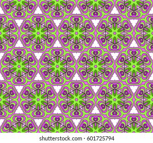 color decorative geometric floral pattern. seamless vector illustration. for wallpaper, invitation, fabric textile