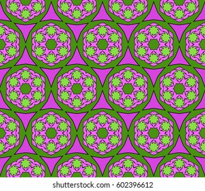 color decorative geometric floral pattern. seamless vector illustration. for wallpaper, invitation, fabric textile