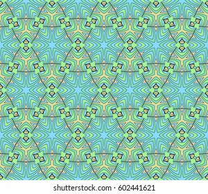 color decorative geometric floral pattern. seamless vector illustration. for wallpaper, invitation, fabric textile