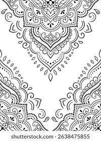 Color decorative panel with circular pattern in form of mandala with flower for decoration or print. Decorative ornament in ethnic oriental style.