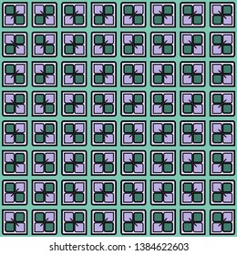 Color decorative seamless pattern with geometric ornament. Vector illustration.