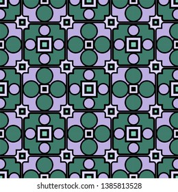 Color decorative seamless pattern with geometric ornament. Vector illustration.