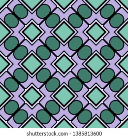 Color decorative seamless pattern with geometric ornament. Vector illustration.