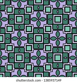 Color decorative seamless pattern with geometric ornamnet. Vector illustration.
