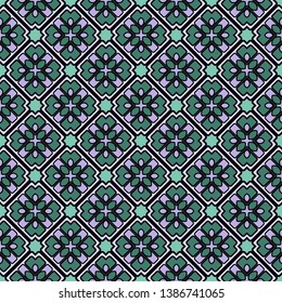 Color decorative seamless pattern with geometric ornamnet. Vector illustration.