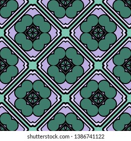 Color decorative seamless pattern with geometric ornamnet. Vector illustration.
