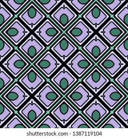 Color decorative seamless pattern with geometric ornamnet. Vector illustration.