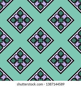 Color decorative seamless pattern with geometric ornamnet. Vector illustration.