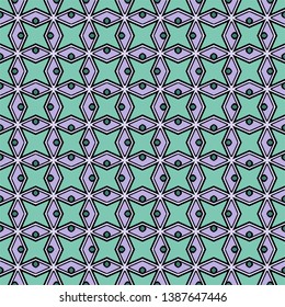 Color decorative seamless pattern with geometric ornamnet. Vector illustration.
