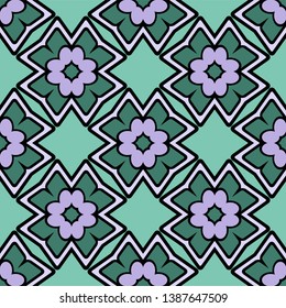 Color decorative seamless pattern with geometric ornamnet. Vector illustration.