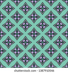 Color decorative seamless pattern with geometric ornamnet. Vector illustration.