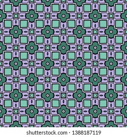 Color decorative seamless pattern with geometric ornamnet. Vector illustration.