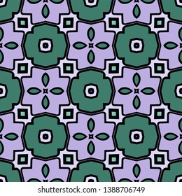 Color decorative seamless pattern with geometric ornamnet. Vector illustration.