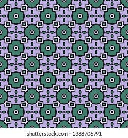 Color decorative seamless pattern with geometric ornamnet. Vector illustration.